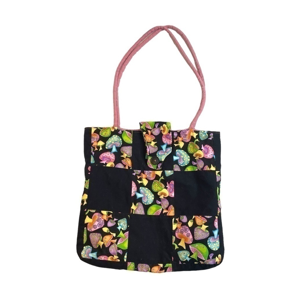HAND Sewn Artisanal Mushroom Tote Bag 💜